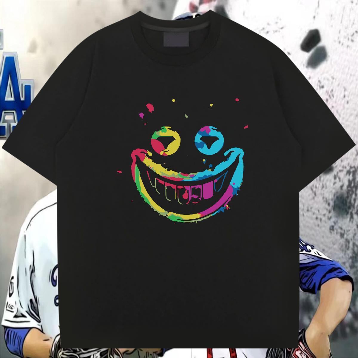 Loose T Shirts Men 230g Cotton skull Hip Hop Cartoon Print Short Sleeve Soft Tshirts Designer Wear