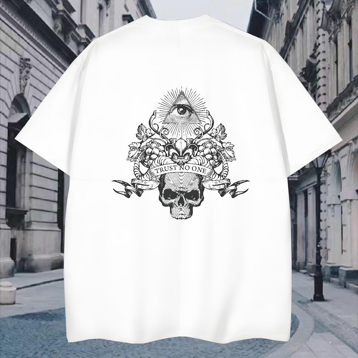 TOP Quality T Shirt For Man 230g 100% Cotton eye of the devil Casual Daily Wear Custom Print Oversized Breathable Crew Neck Tshirt for Man Woman Casua