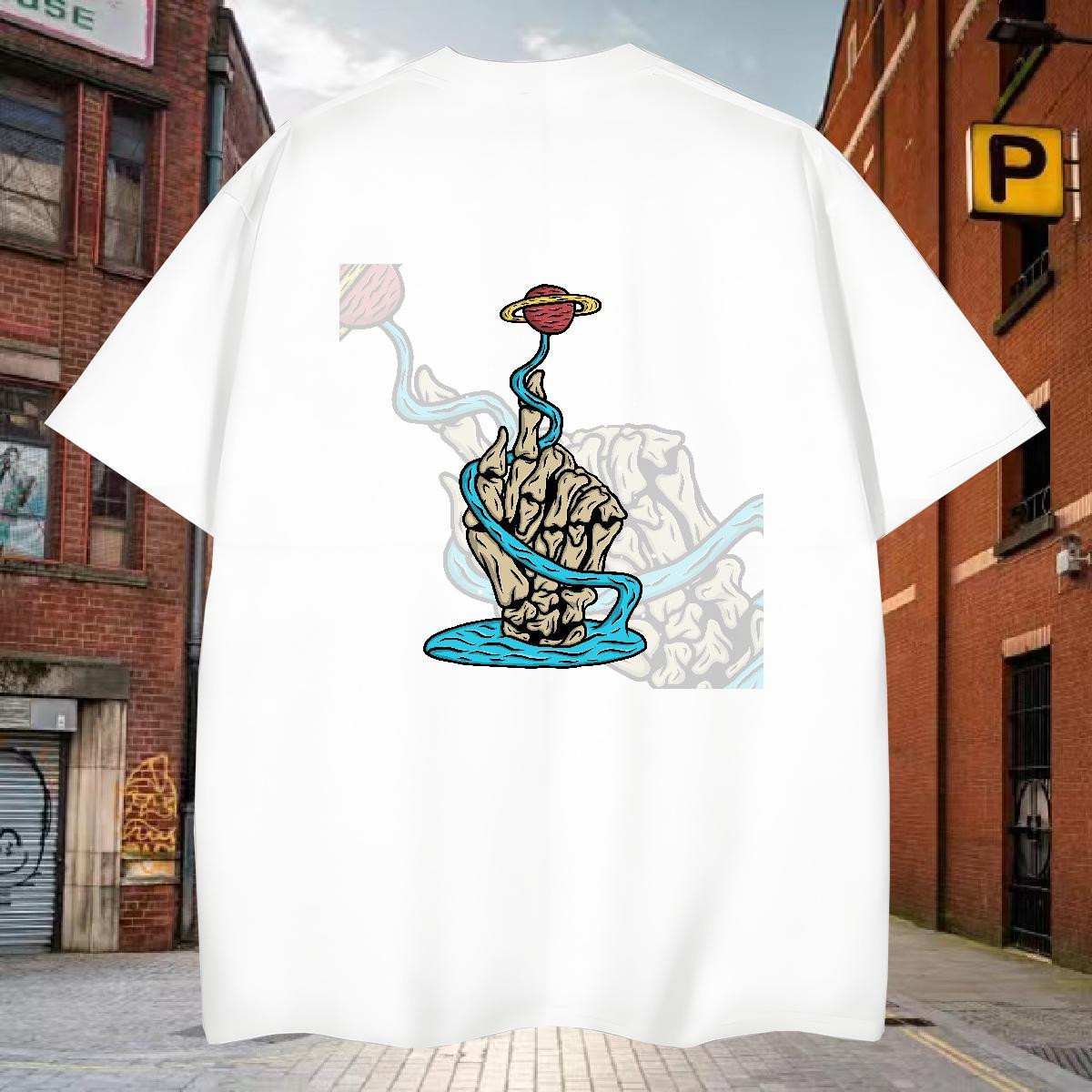 TOP Quality T Shirts Men 230g Cotton skull Outdoor Oversized Breathable Short Sleeve Tshirt for Man Woman Fashion Tshirts