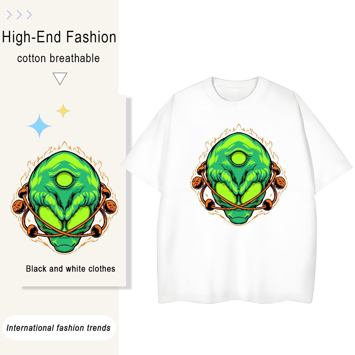 Unisex Man T Shirts 230g 100% Cotton ET Casual Anime Short Sleeve O-Neck Men Tshirts Stylist Wear
