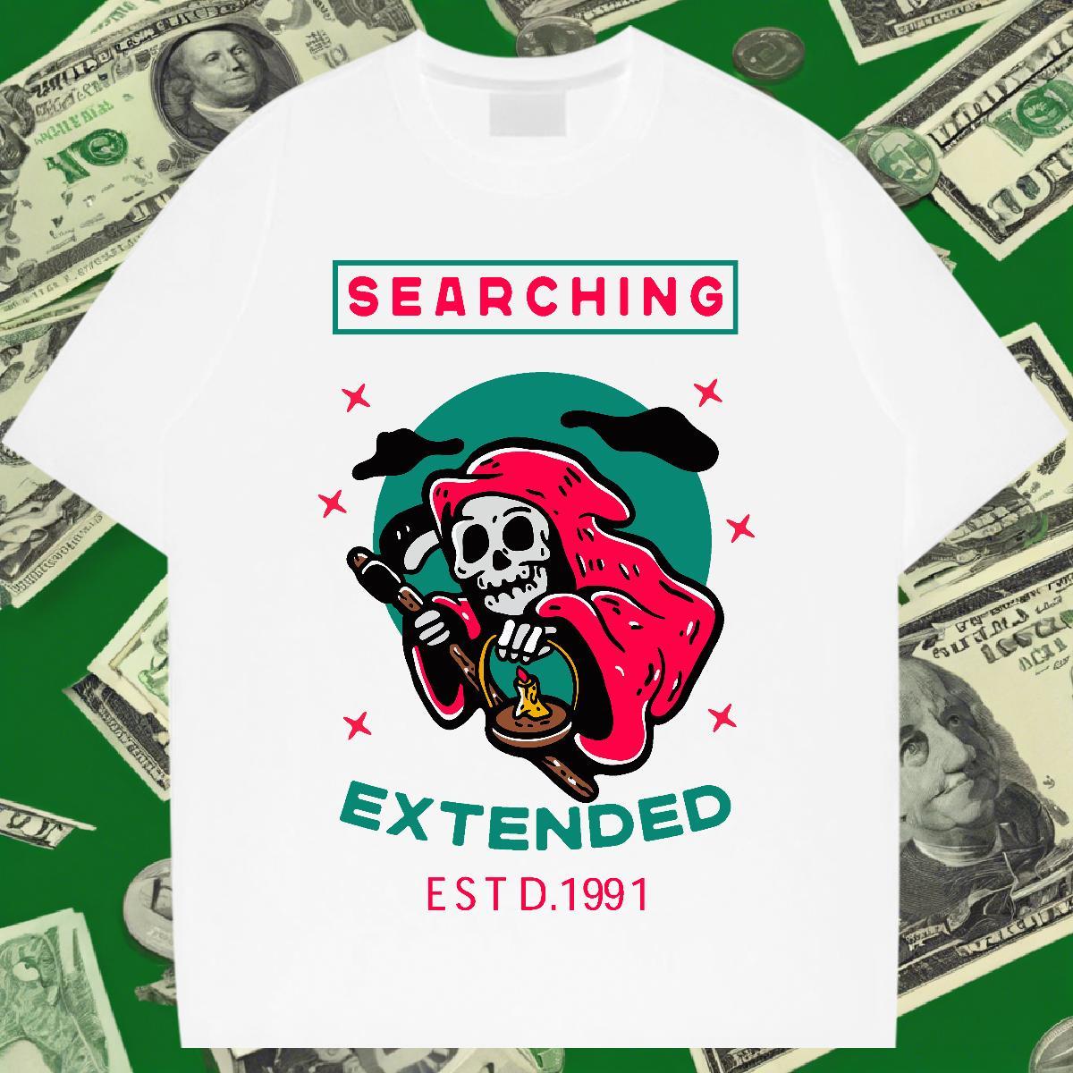 TOP Quality Mens T Shirts 230g Cotton skull Daily Wear Customized Breathable Short Sleeve Couples T Shirts DIY Tops