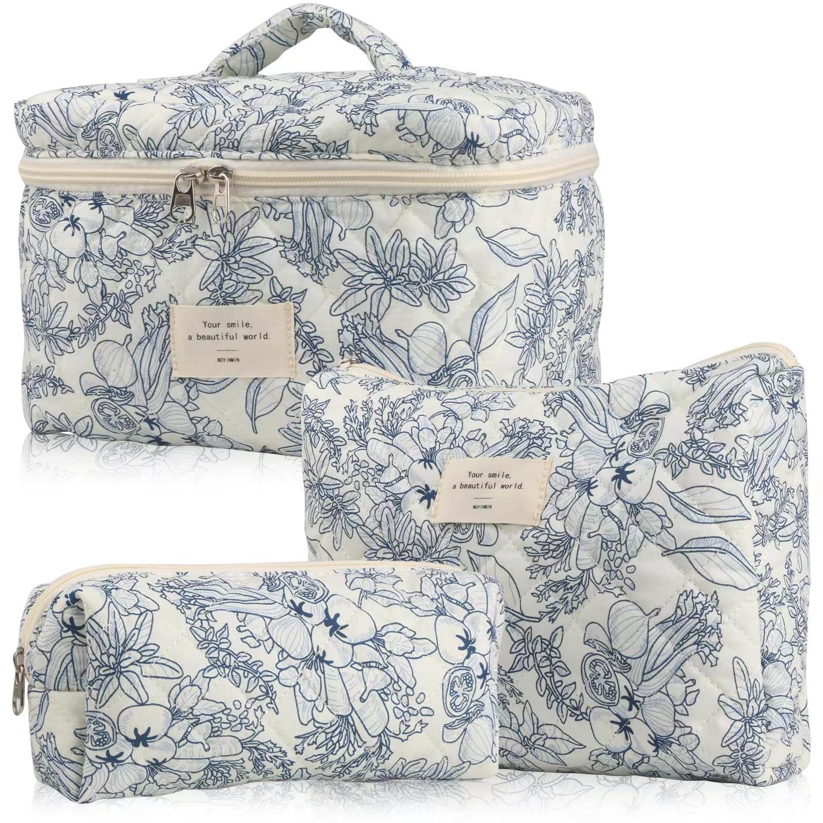 Makeup bag large capacity high-end retro cosmetics storage bag handbag portable travel bag for going out