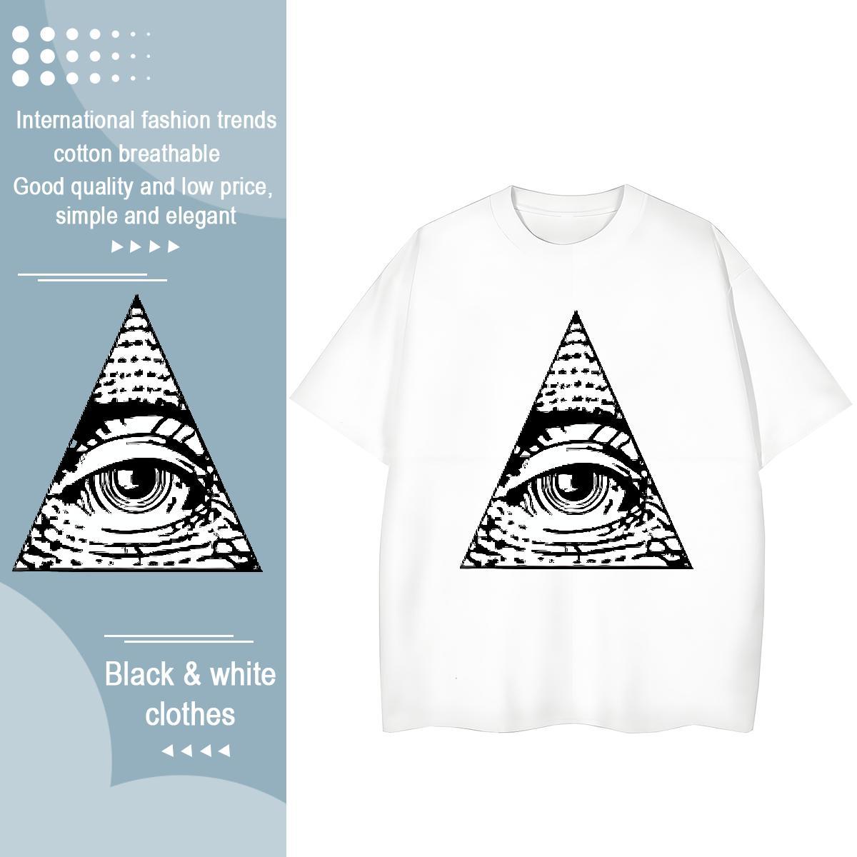 High Quality T shirt 230g Pure Cotton eye of the devil Sport DIY Anime Breathable Crew Neck Men Tshirts DIY Customized Tops Shirt