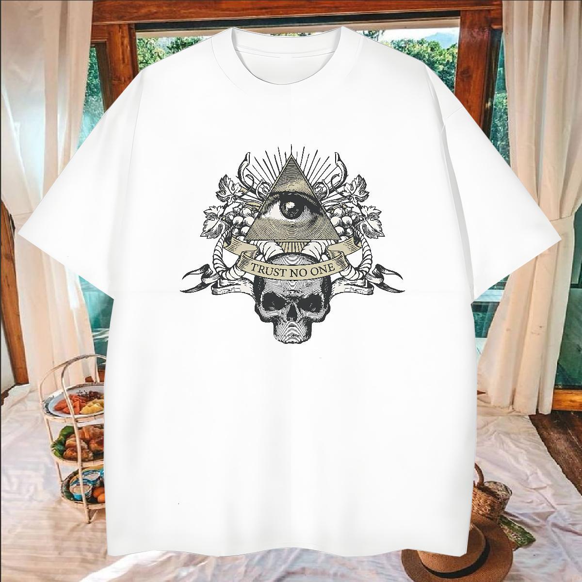 Cool Design Mens T Shirts 230g Pure Cotton eye of the devil Casual Beach Customized Print Breathable Short Sleeve Men Tops Tees Casual New Polos