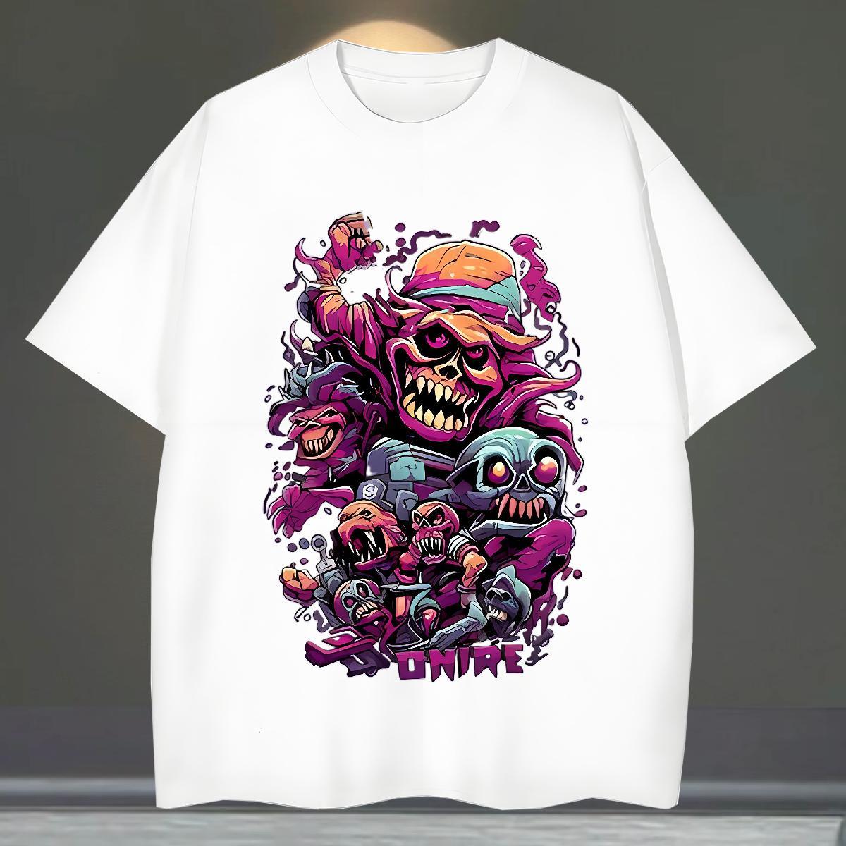 Cool Design Men T Shirts 100% Cotton 230g skull Sport Custom Print Oversized O-Neck Short Sleeve Tshirt for Man Woman DIY Customized Tees