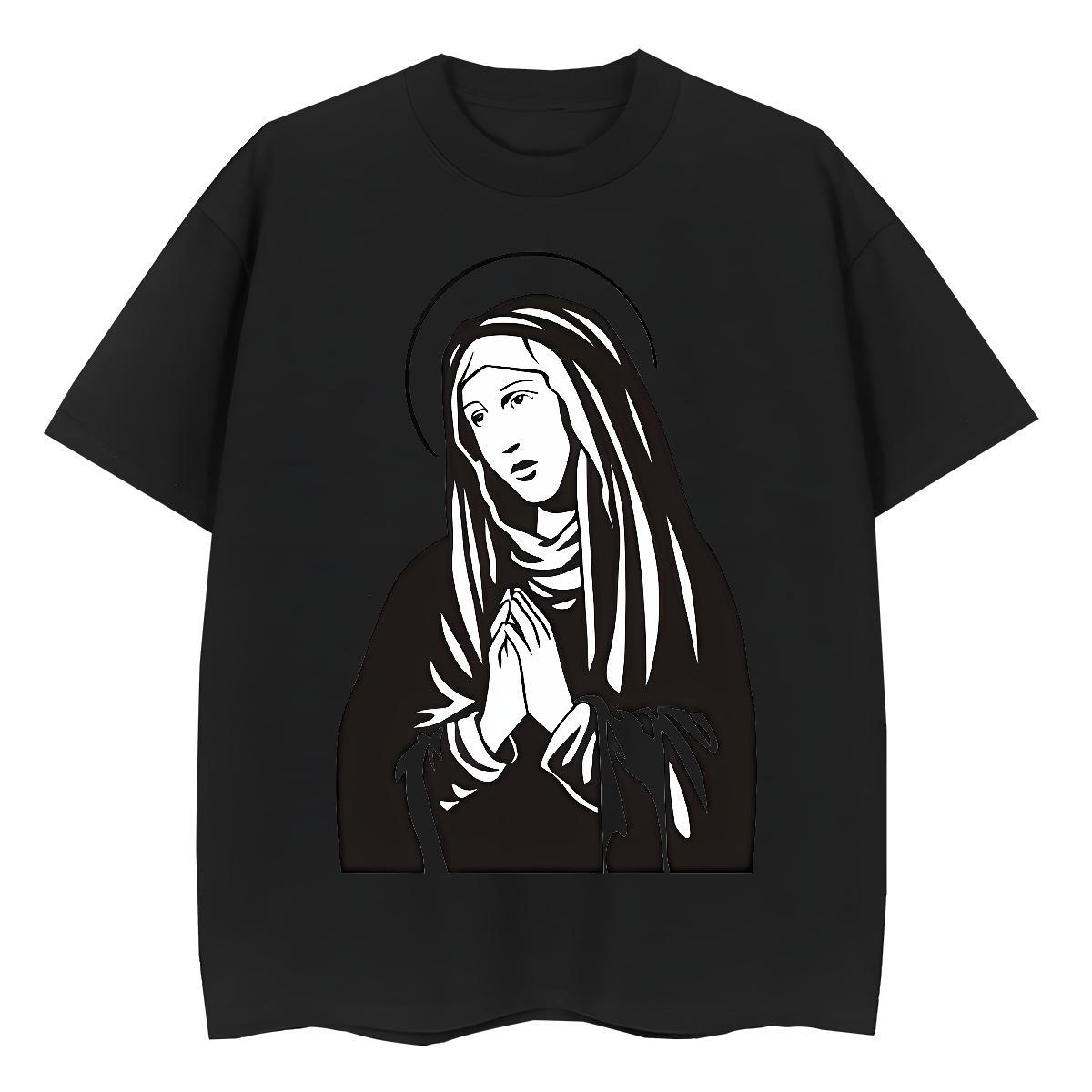 Loose Tshirt for Man Woman 230g Cotton nun Daily Outfit T shirt Short Sleeve O-Neck Black White Tshirts