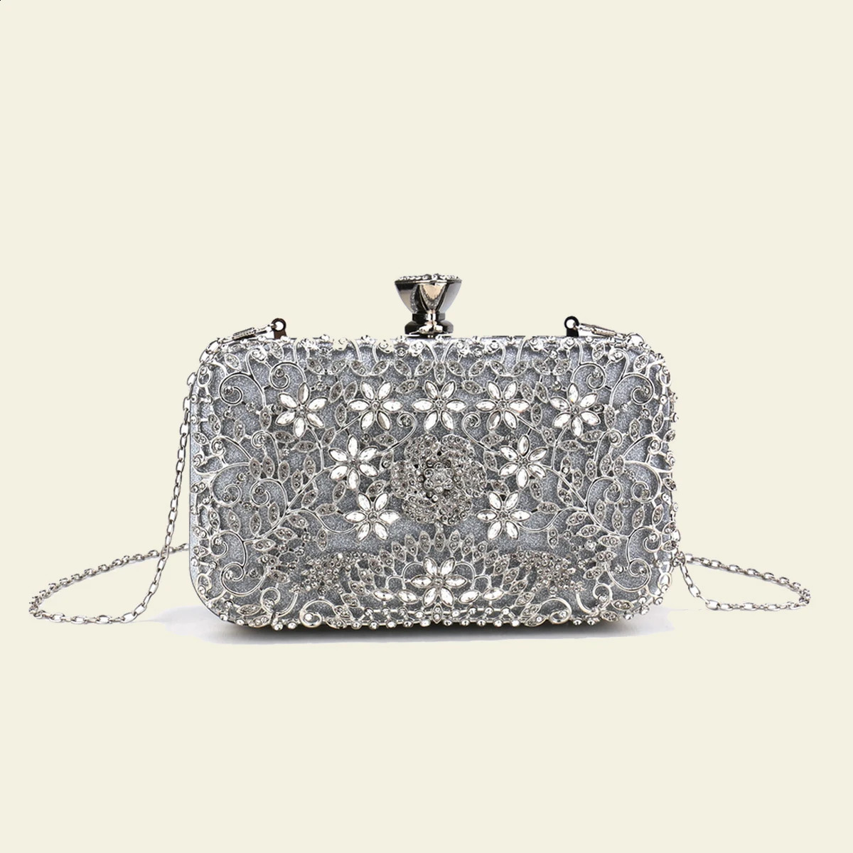 Hollow Out Style Diamonds Clutch Metal s Evening Bags Flap Party Wedding Handbags Purse 240824Z