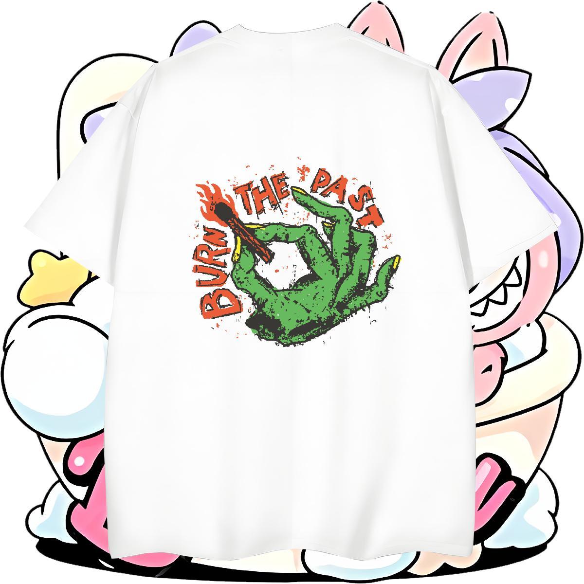Cool Design T shirt 230g 100% Cotton skull Street Wear Plus Size Cartoon Round Neck Short Sleeve Men Clothes T-Shirt Wholesale Tees Shirts