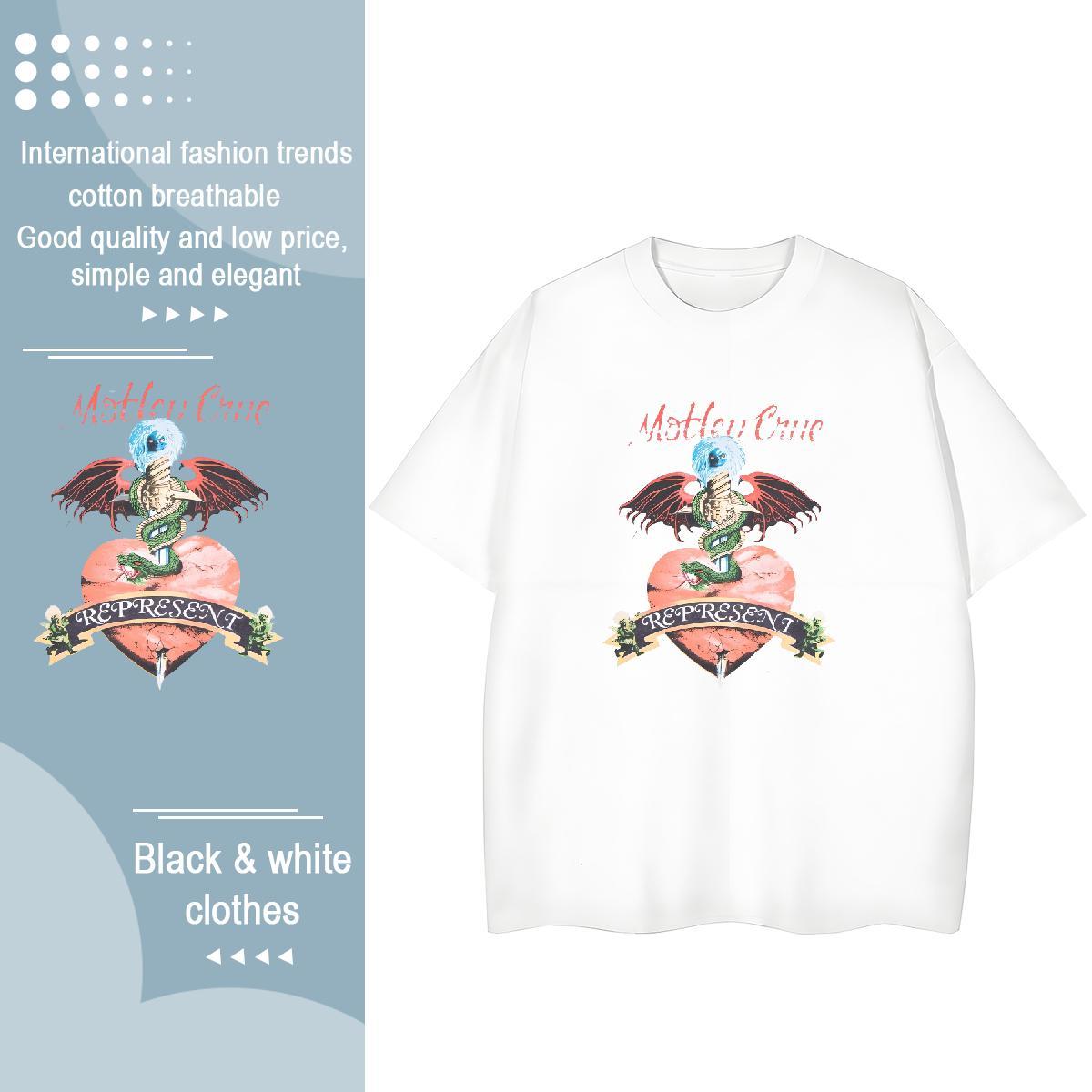 Unisex Men T Shirts 230g Cotton skull Beach Anime Print Breathable Short Sleeve Men Tops Tees Designer Tees Shirts