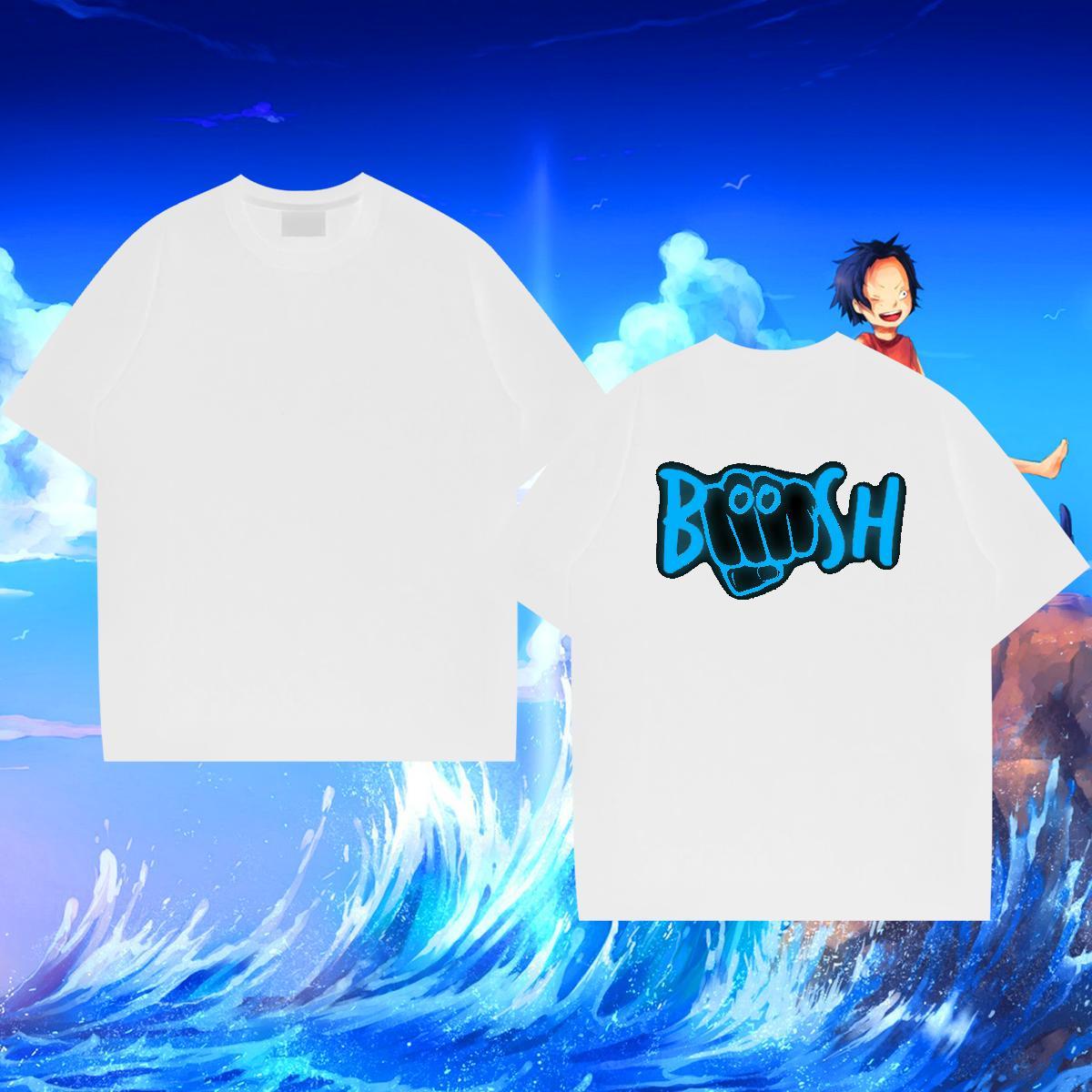 Cool T Shirts Men 100% Cotton 230g blue Casual Daily Wear Anime Print O-Neck Short Sleeve Men Clothes T-Shirt Factory Direct Tops Shirt