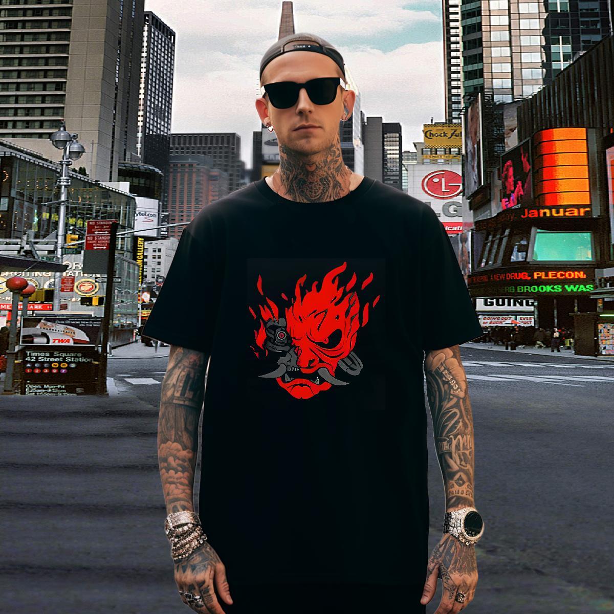 Soft T Shirt For Man 230g Pure Cotton fierce Spring Summer Anime Breathable Couples T Shirts Designer Fashion Tee Shirt
