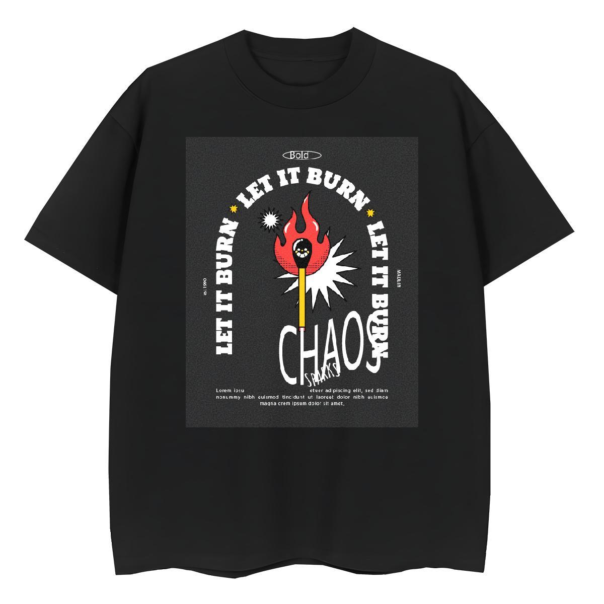 Brand Tshirt for Man Woman 100% Cotton 230g fire Sports Casual T shirt Breathable Short Sleeve Customized Tees Shirts