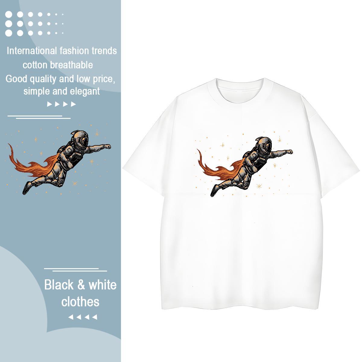 Lady Womens Tshirts 230g Pure Cotton universe Sports Street Wear T Shirt For Woman Crew Neck Breathable Custom Printing Polos