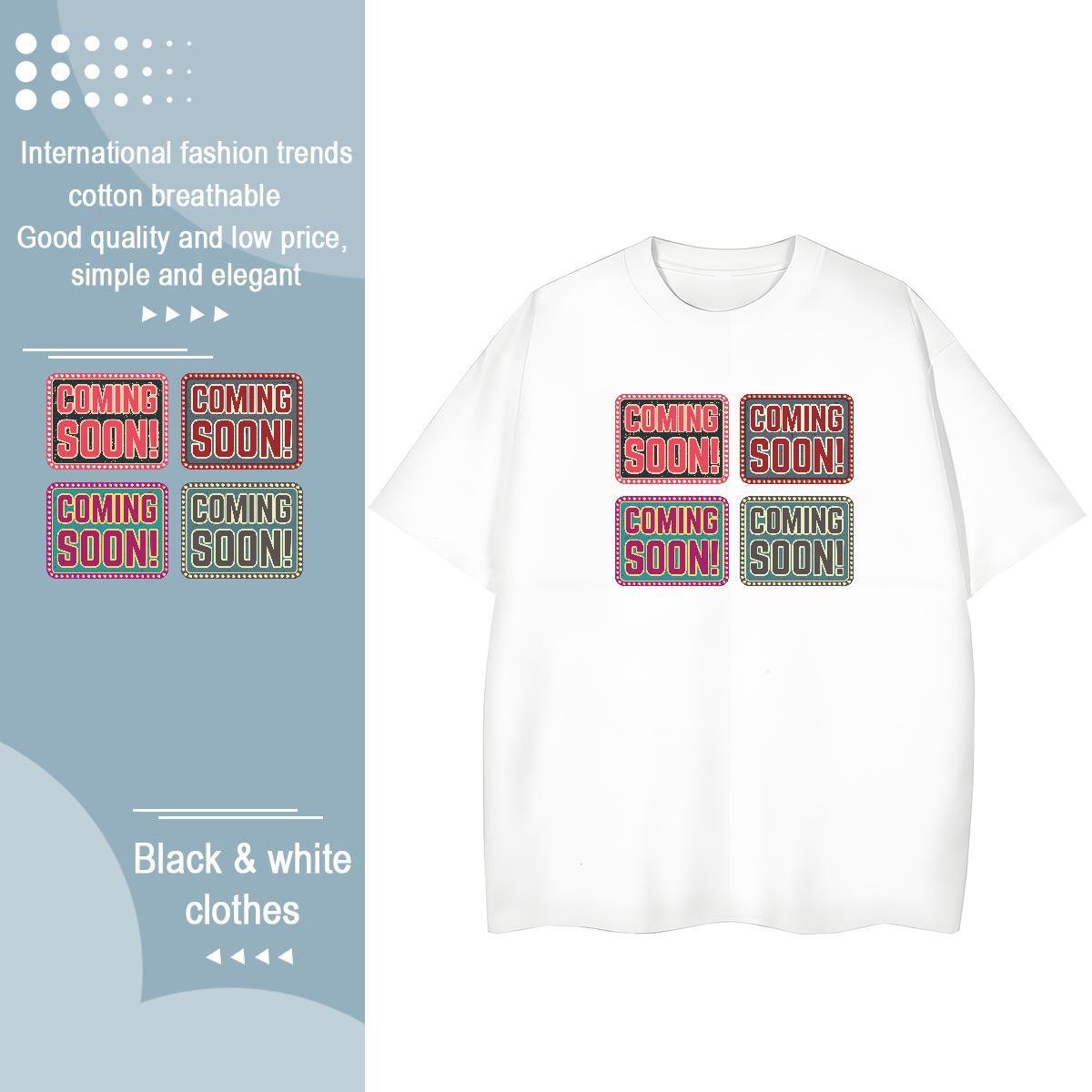 Soft T-Shirts 230g Cotton letter Spring Summer Custom Printing Crew Neck Breathable Tshirt for Man Woman Customized Tees