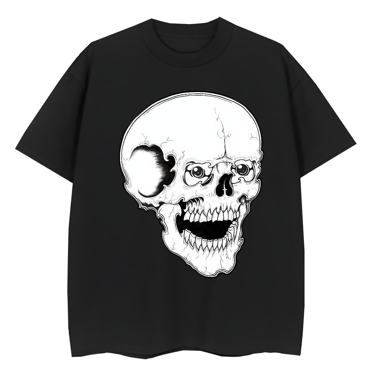Loose Fit Man T Shirts 230g Pure Cotton monster Spring Summer DIY Printed Crew Neck Breathable Men Tees 2024 DIY Tops Shirt