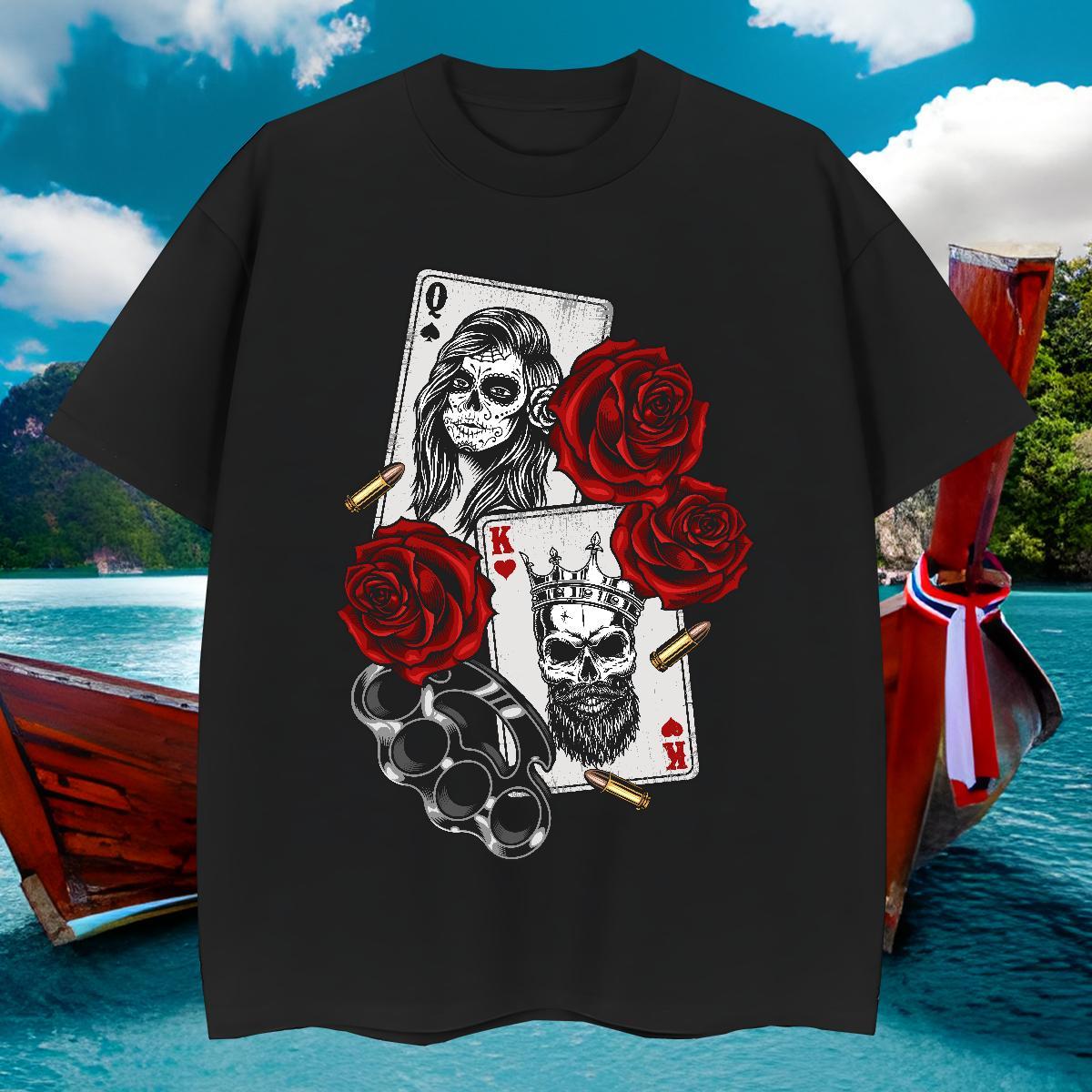 Brand Man T Shirts 230g 100% Cotton skull Outdoor DIY Short Sleeve Soft Tshirts Fashion Casual Tops Tees