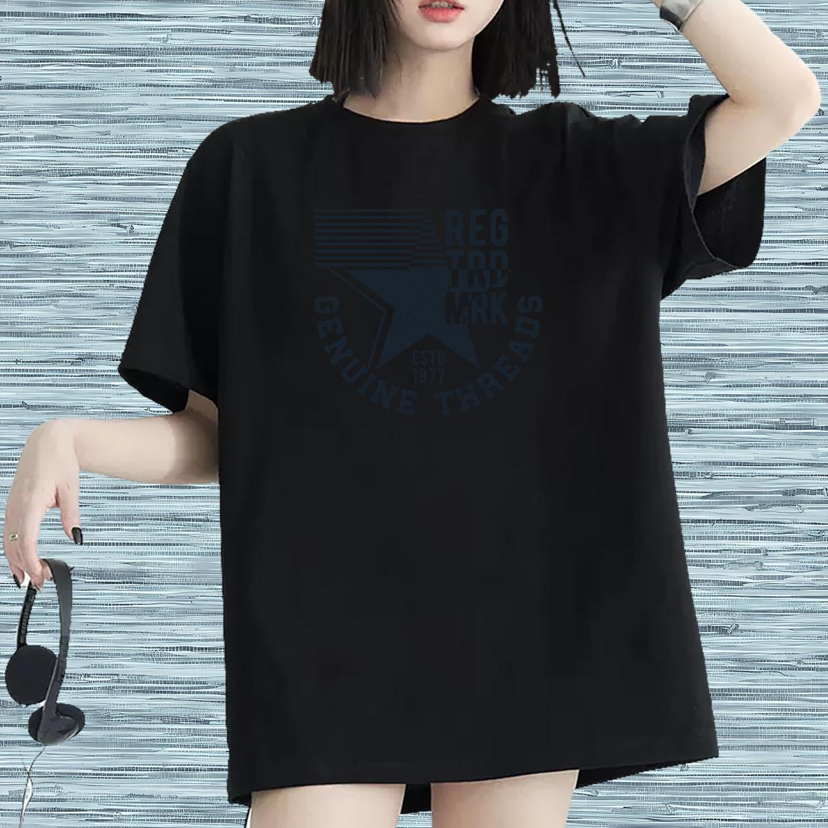 5A Couples T Shirts 230g Cotton letter Sport T shirt O Neck Short Sleeves Oversized L-4XL Clothes Shirt