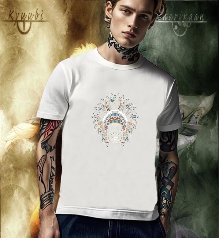 Loose Fit Mens T Shirts 230g 100% Cotton skull Daily Outfit Customized Print Breathable Crew Neck Mens Tshirts Classic Polos