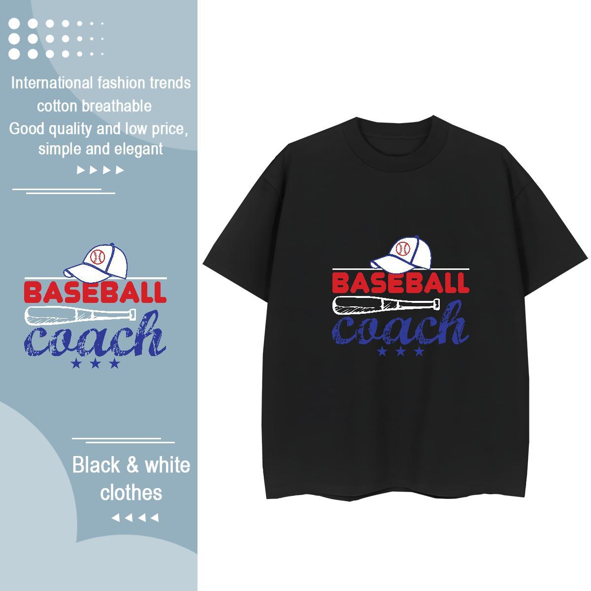 Popular Women Tees 230g 100% Cotton baseball Daily Outfit T-Shirts for Women O-Neck Short Sleeve Cartoon Print Polos