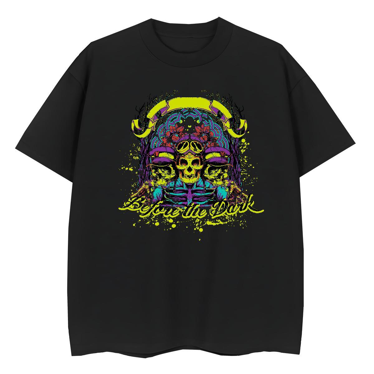 Unisex T Shirts Men 230g Cotton skull Spring Summer DIY Logo Oversized O Neck Short Sleeves Tshirt for Man Woman Factory Direct Tshirts