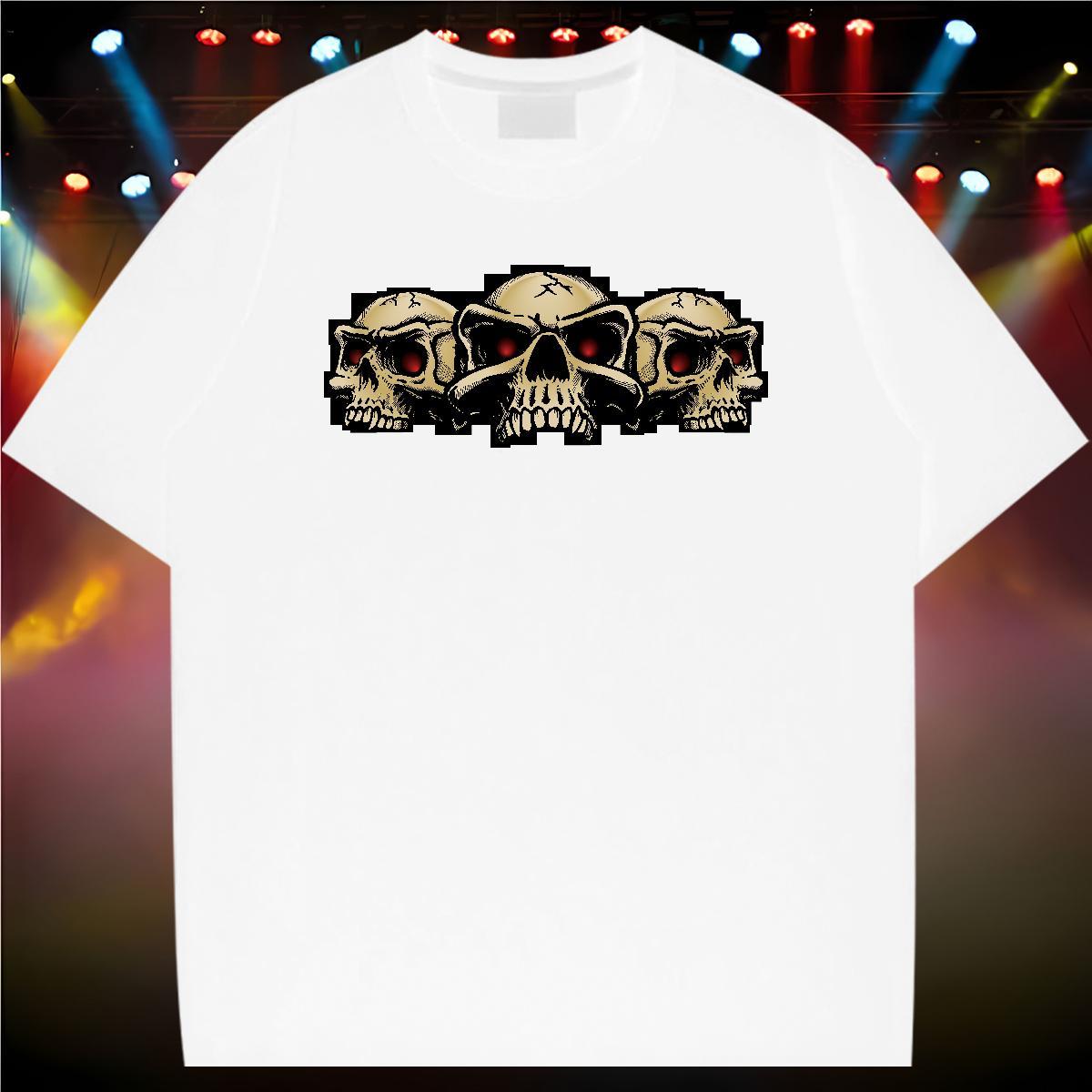 Classic T-Shirts 230g 100% Cotton skull Sports Casual Customized Breathable Short Sleeve Men Tees Designer Tops Tees