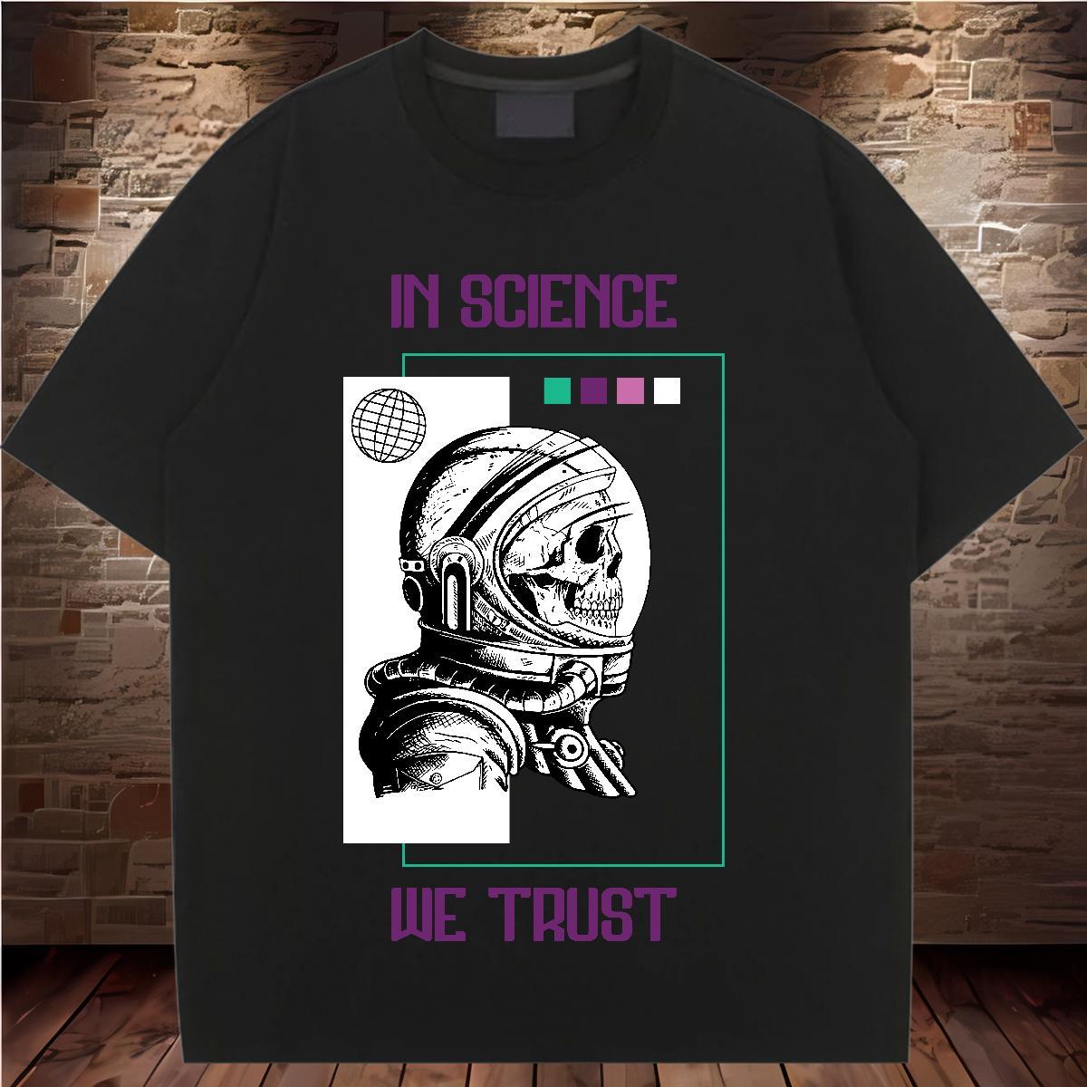 Free Shipping Womens Tshirts 230g Pure Cotton planet Street Casual T Shirts Women Short Sleeve O-Neck Black White Top Shirts