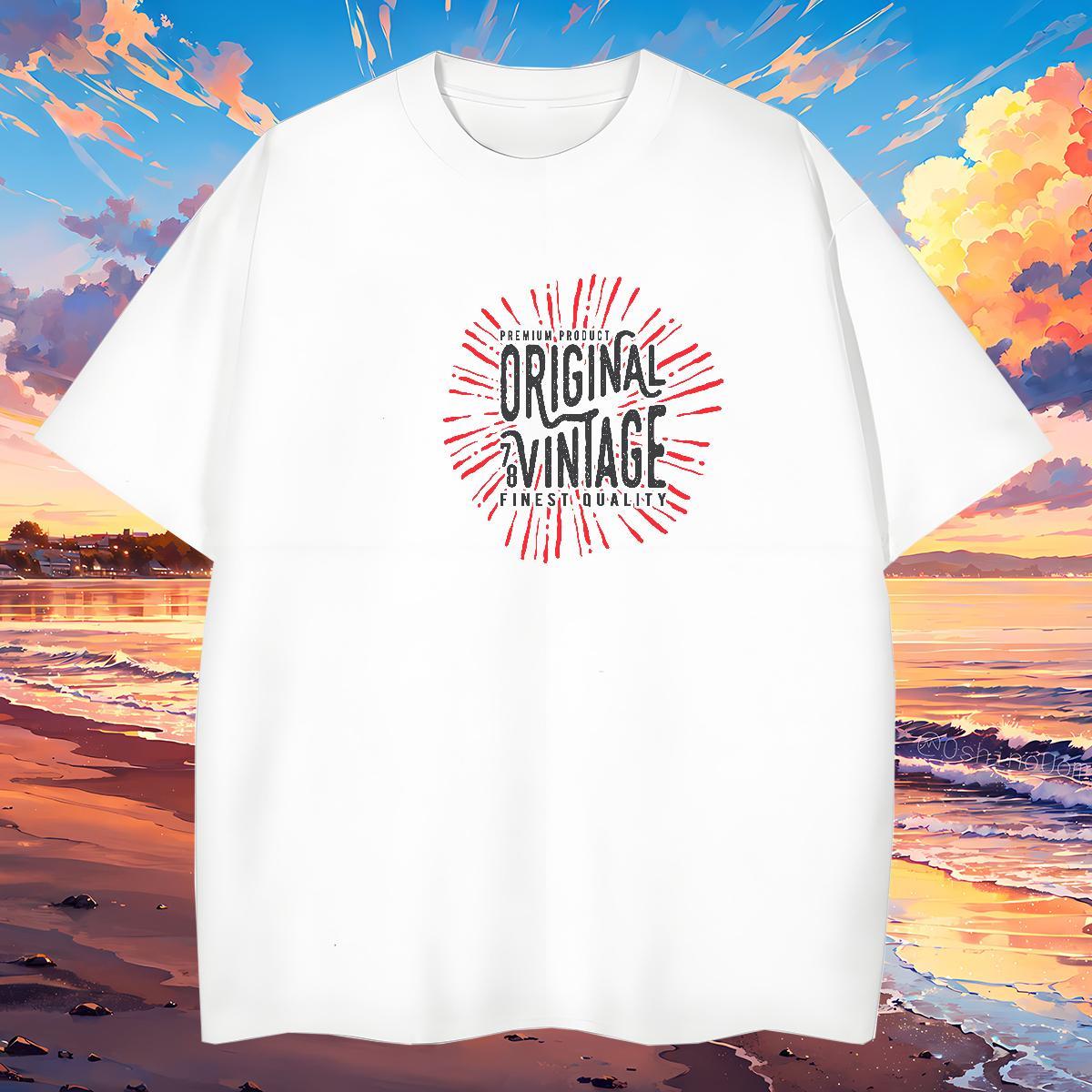 Cool Design T shirt 230g Pure Cotton letter High Street Hip Hop DIY Anime Breathable Short Sleeve Tshirts 2024 Summer Clothes