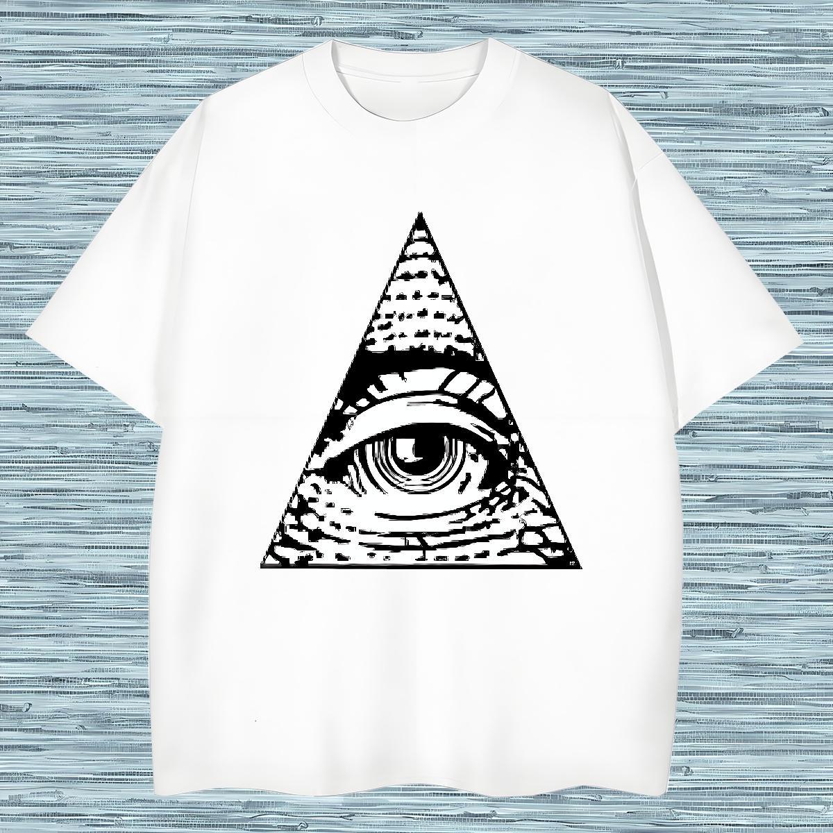 Soft T Shirts Men 230g 100% Cotton eye of the devil Street Custom Print Oversized Crew Neck Breathable Men Tshirts Fashion Tees Shirts