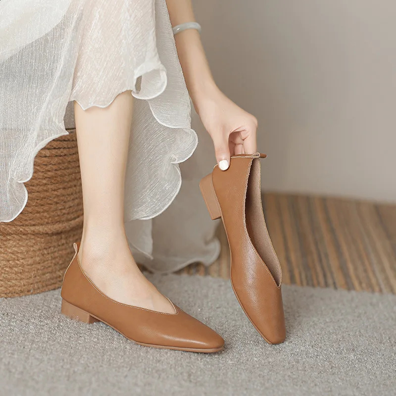 Womens Elegant Summer French Square Toe Green Mary Jens Cute Leisure Apartment Womens Retro Shoes Low Heel Soft soled Flat Shoes 240823 ww