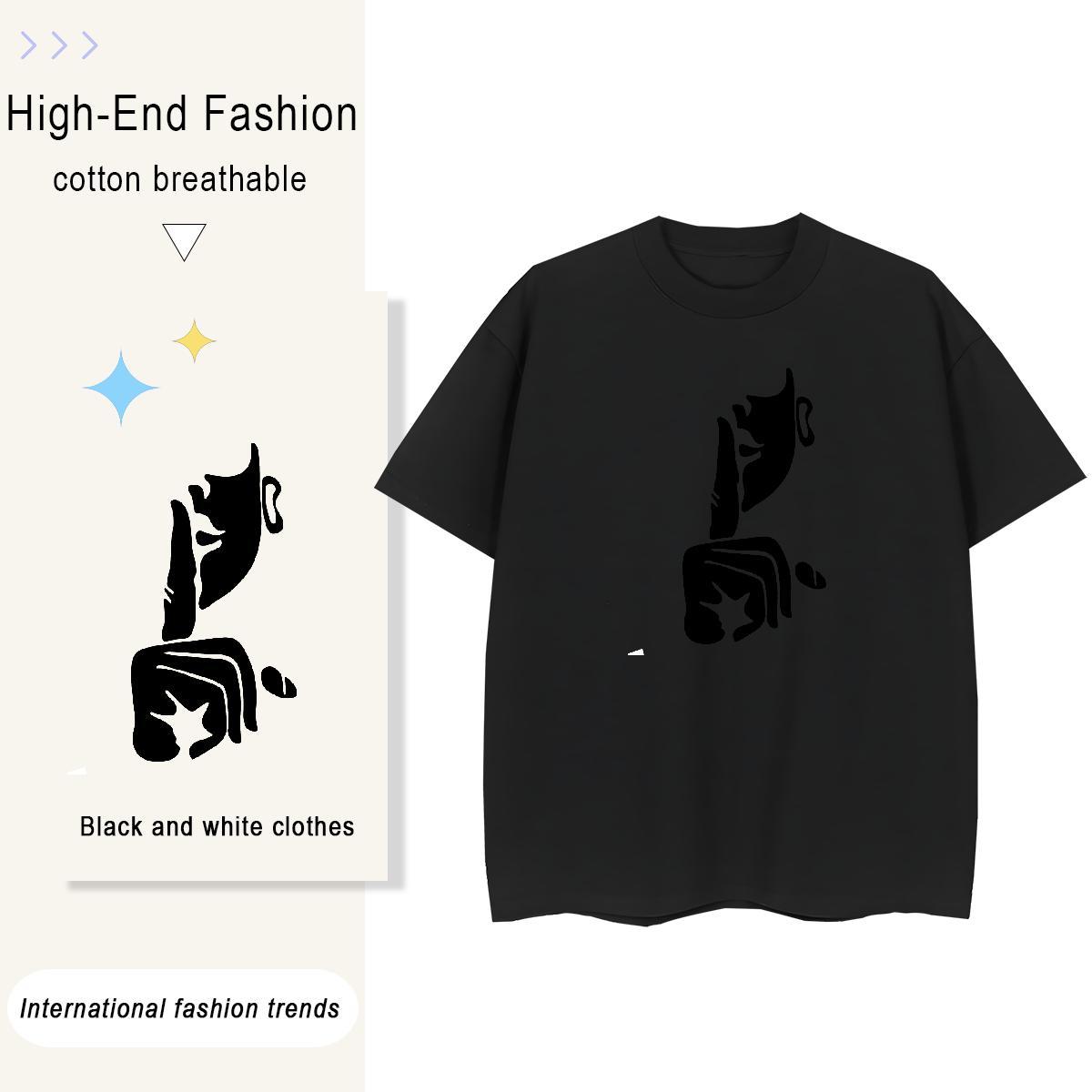 Wholesale Tshirt for Man Woman 230g 100% Cotton painting Casual Sport Womens T Shirts Short sleeve Soft Anime Print Tees