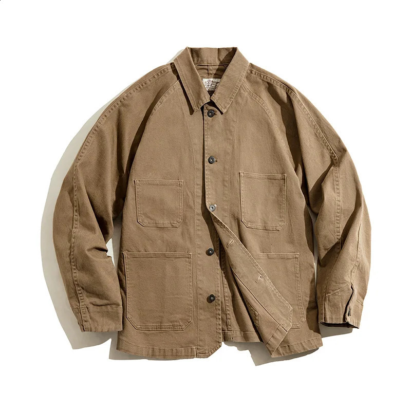 Maden Amekaji Mens Casual Retro 4pocket Jacket Outdoor Cotton Collar Fu Uncle Fashion 240824