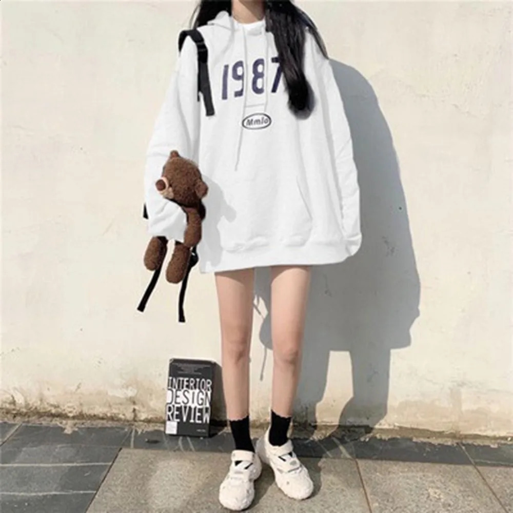 Unisex Sweatshirts Women Sweatshirts Plush Oversized Style Thicken Hoodie Street Fashion Ins Oversize Hoodies Ladies 240824