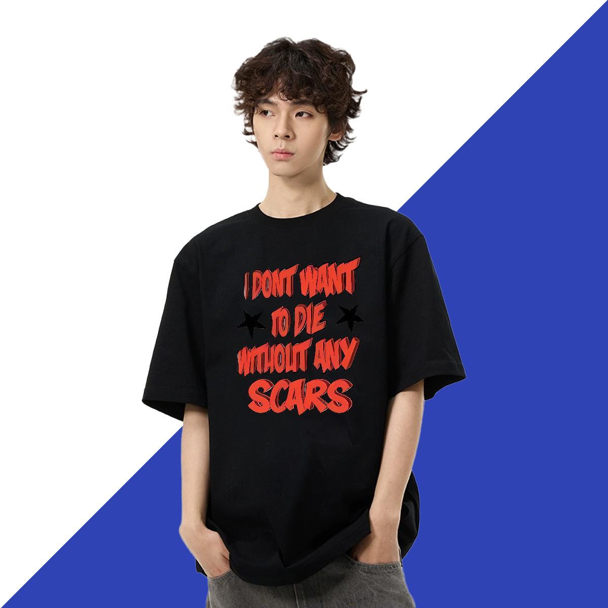 Brand Men Clothes T-Shirt letter Anime Printing Street 230g 100% Cotton Polos Breathable Short Sleeve Designer T-Shirts Custom Printed