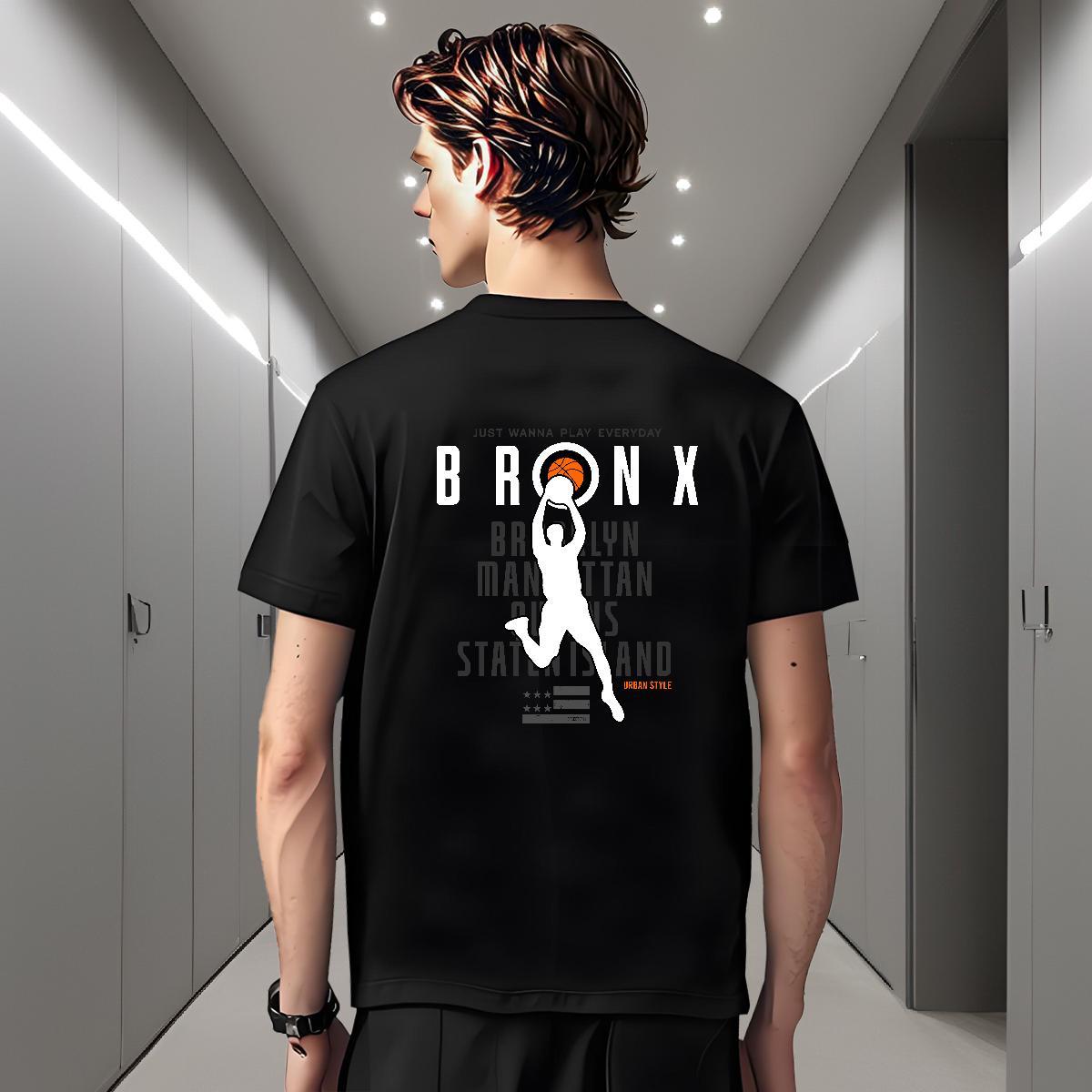 Popular T Shirts Men 230g Pure Cotton basketball Hip Hop Customized Print Crew Neck Men Tops Tees Designer Fashion Clothes