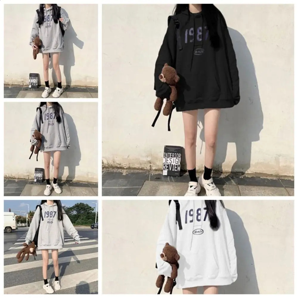 Unisex Sweatshirts Women Sweatshirts Plush Oversized Style Thicken Hoodie Street Fashion Ins Oversize Hoodies Ladies 240824