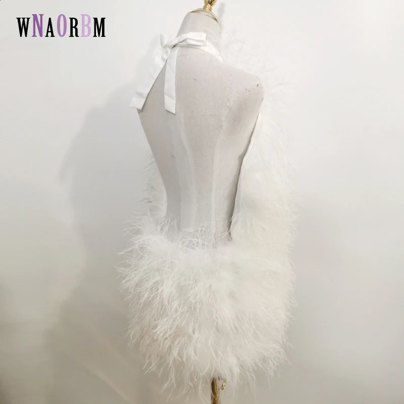 100% natural Ostrich fur bodysuit with a length of 70cm backless n sexy womens real dress bra coat 240824
