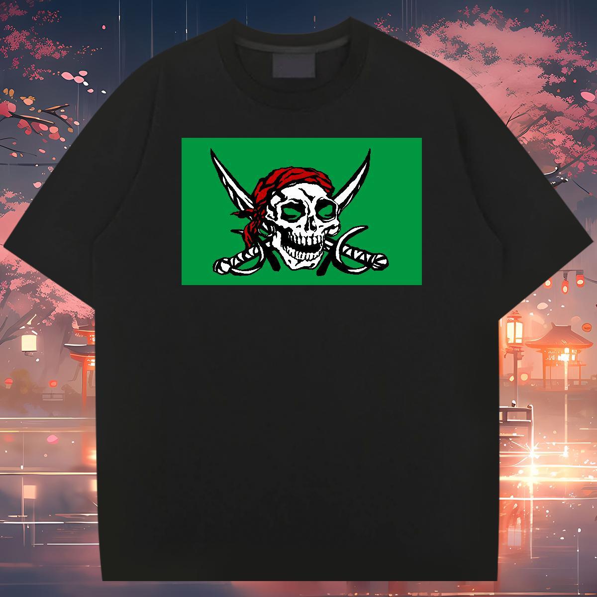 Classic T-Shirts for Men 230g Cotton skull Hip Hop Street Oversized Breathable Crew Neck Men Clothes T-Shirt Fashion Designer Tops Shirt