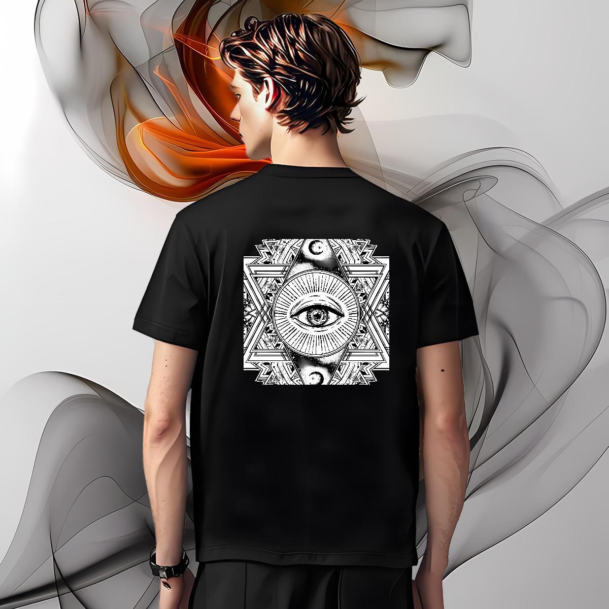 Free Shipping T-Shirts for Men 230g 100% Cotton eye of the devil Summer Casual Custom Print Plus Size Breathable Men Tops Tees Stylist Tops Shirt