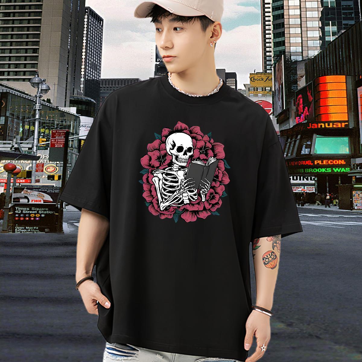 Designer T shirt 230g 100% Cotton rose Street Custom Big Size Breathable Crew Neck Men Tshirts Fashion Tops