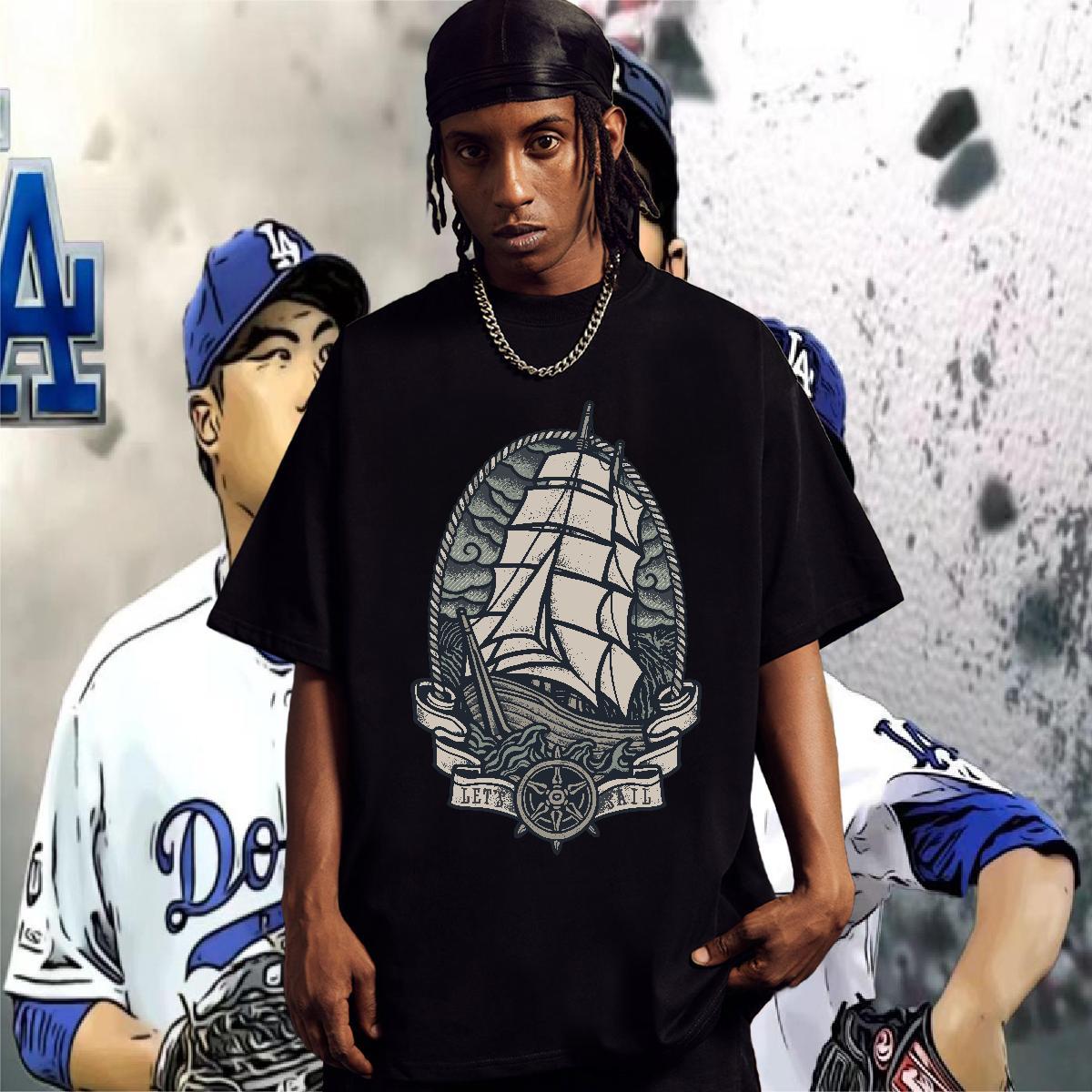 Soft T-Shirts 230g 100% Cotton ship Hip Hop DIY Breathable Couples T Shirts Custom Tops