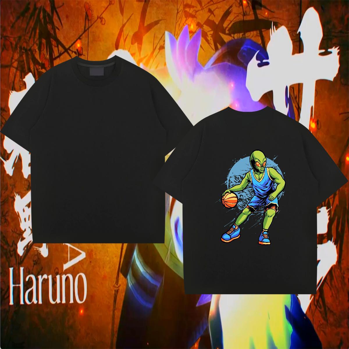 Brand T Shirts Men 230g Cotton ET Street wear Hip Hop Floral Print O-Neck Short Sleeve Men Tops Tees Custom Polos