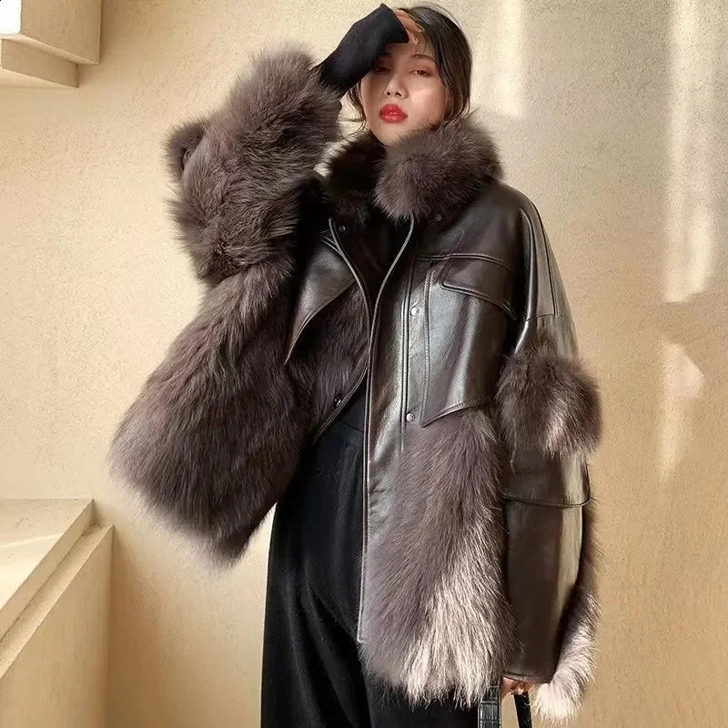 selling womens fur coat winter loose Korean version fashionable fox thick Haining highend 240824