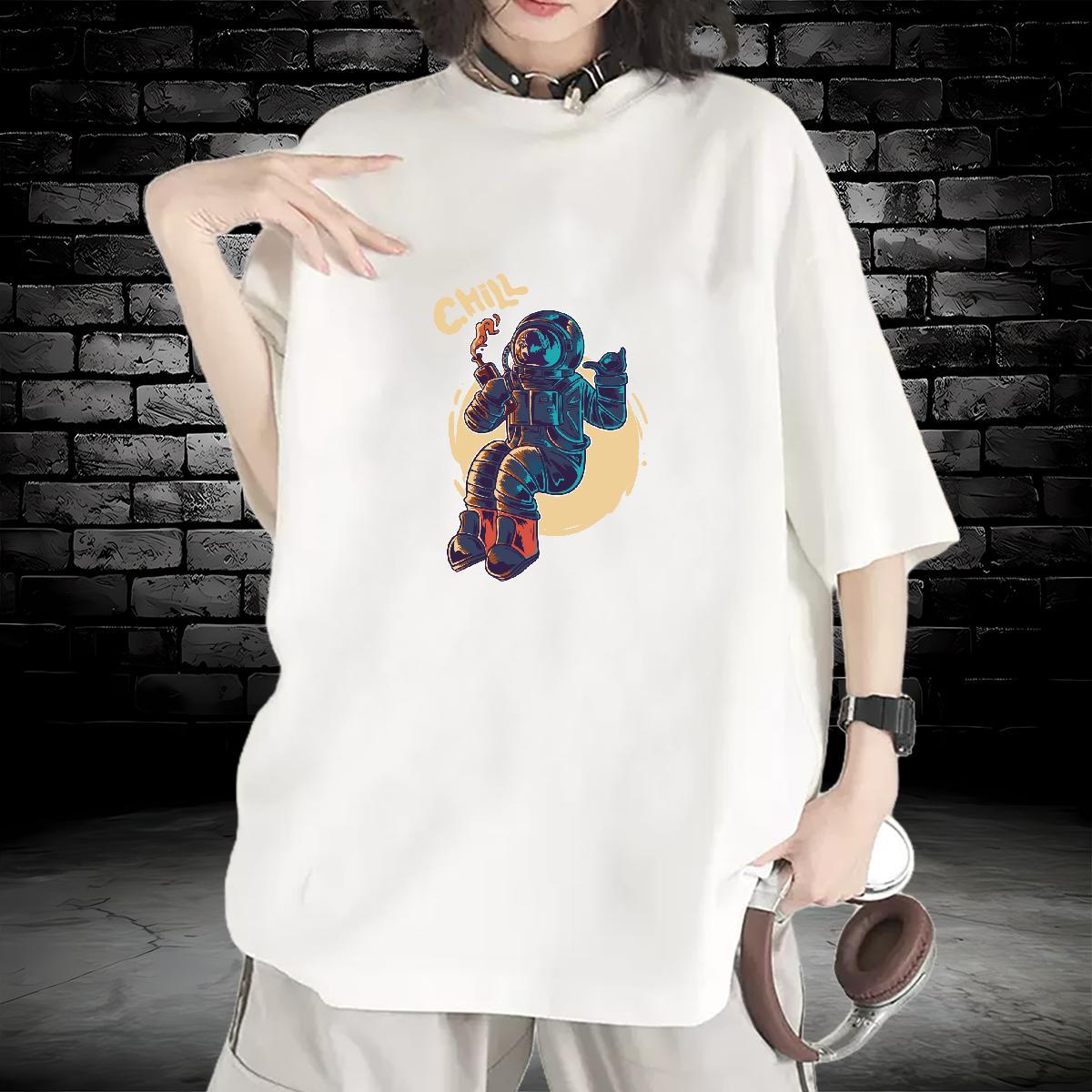 Unisex Womens Tshirts 230g 100% Cotton universe Sports Street Wear T-Shirts for Women Short Sleeve O-Neck Custom Printing Tops