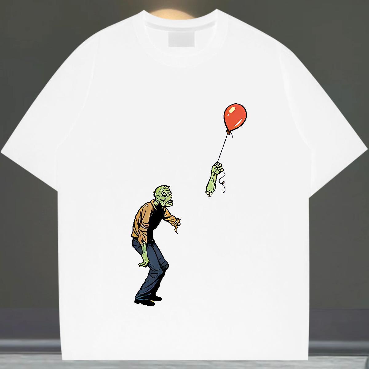 Cool Design T-Shirts for Men 230g Pure Cotton skull Hip Hop Cartoon Printing L-4XL Crew Neck Tshirts Classic Tops Shirt