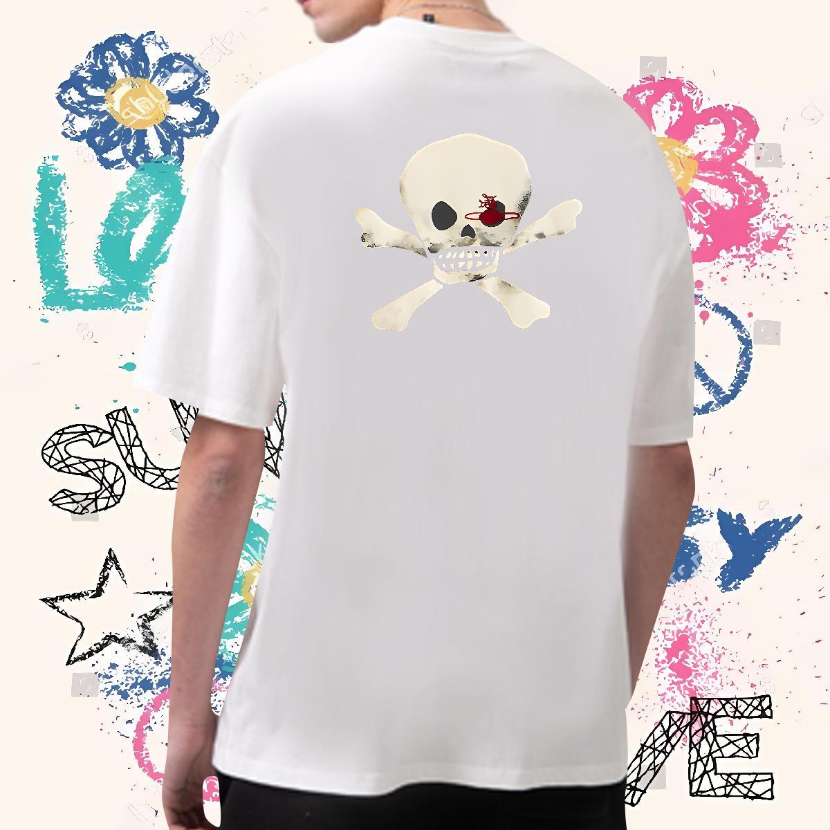 Designer T Shirts Men 100% Cotton 230g skull Outdoor Anime Breathable Couples T Shirts Fashion Wear