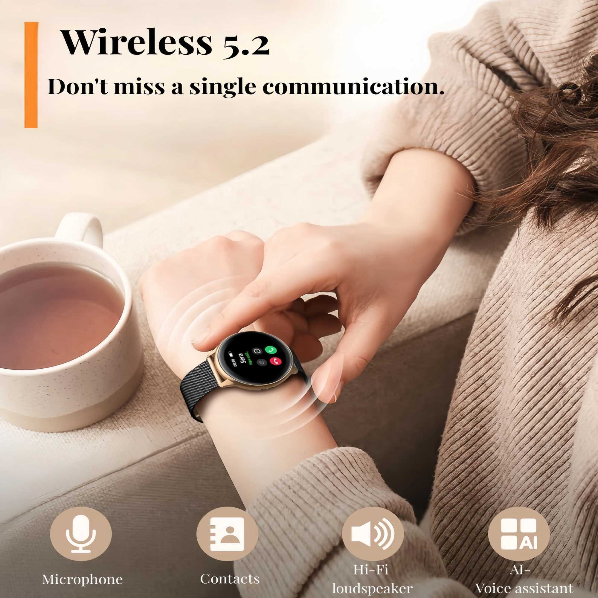 Little Meatball Smart Watch For Women 1.3 Smart Watch Compatible (Answer/Make Calls) Outdoor Fitness Tracker Gifts 2 Bands M240824