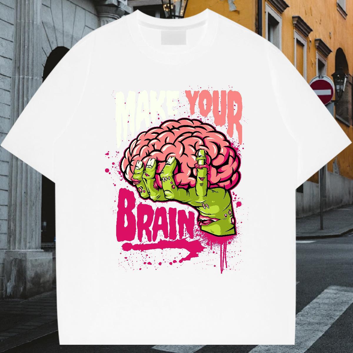 Loose Men T Shirts 230g 100% Cotton skull Hip Hop Plus Size Custom Round Neck Short Sleeve Tshirt for Man Woman Fashion Tees Shirts