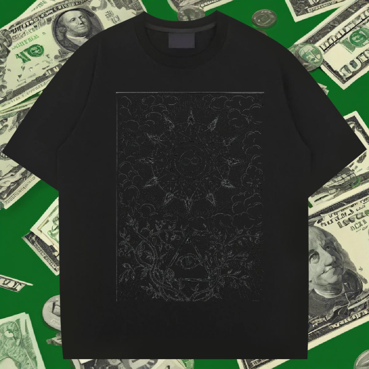 Free Shipping T-Shirts 230g 100% Cotton eye of the devil Street Casual Floral Print Breathable Short Sleeve Tshirt for Man Woman Designer Clothings