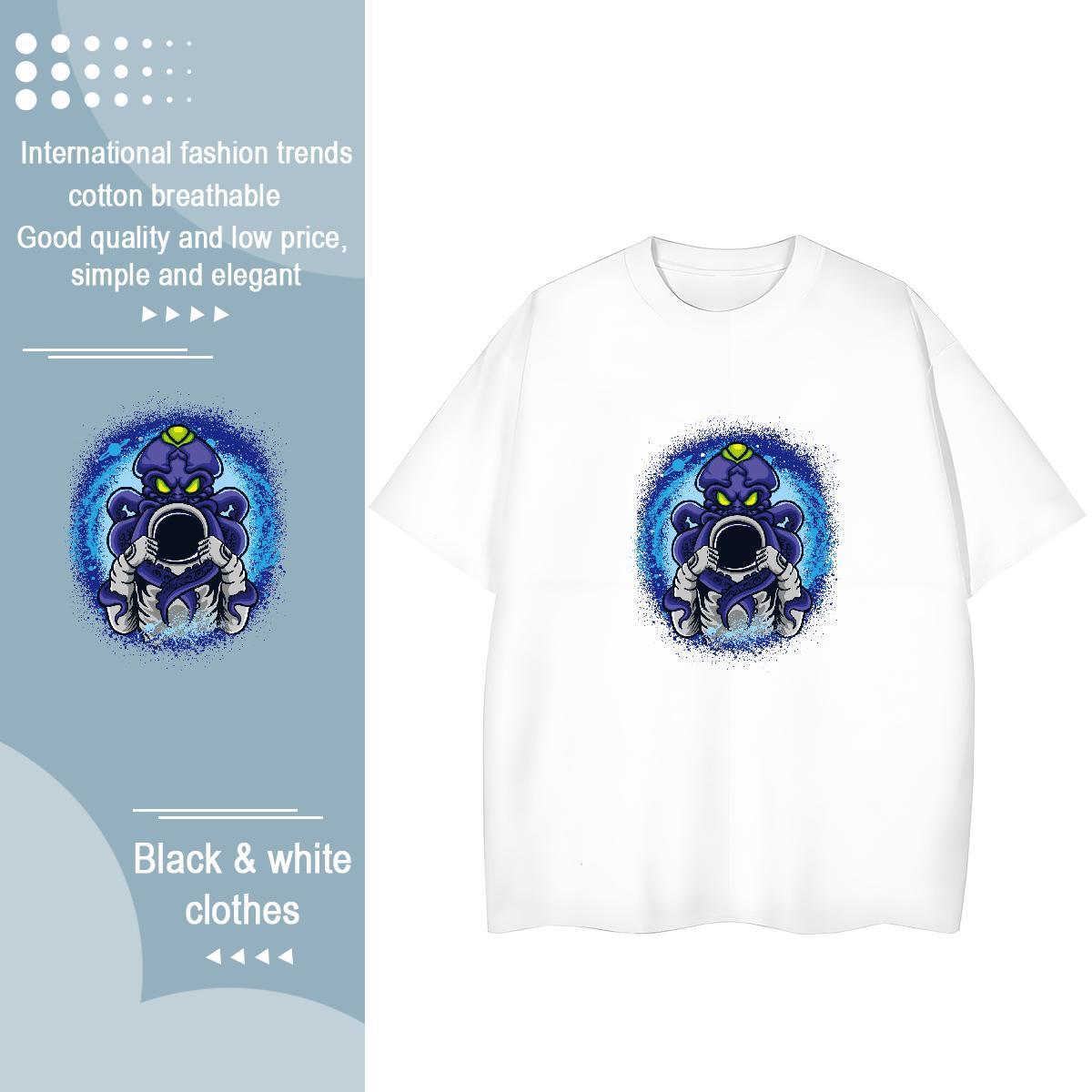 Wholesale Woman Tshirt 230g Cotton cosmonaut Beach Women T Shirts Short sleeve Soft Custom Printed Tee Shirt