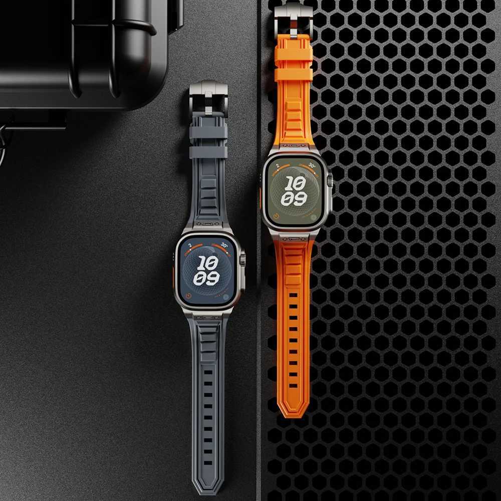 Watch Band Soft Silicone Strap For iwatch Ultra 2 49mm Series 9 8 7 45mm 44mm Sport Rubber Band For iWatch 6 5 4 se 44 42mm Bracelet M240824